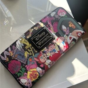 Loungefly Disney Alice in Wonderland Character Print Zippered Wallet Mint